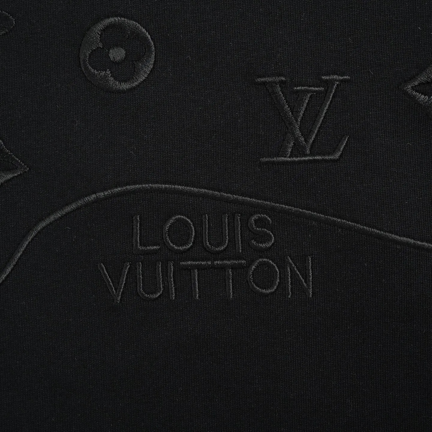 Louis Vuitton/Louis Vuitton dark pattern half-length presbyopic logo embroidered short sleeves